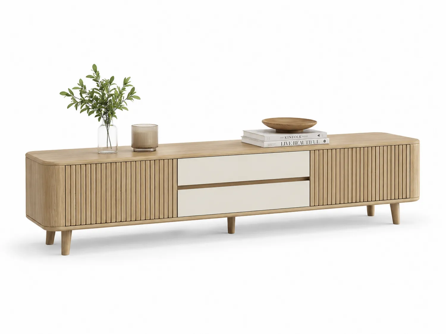 TV-Schrank Eiche Natur 180x40x50cm-Belleatelierco