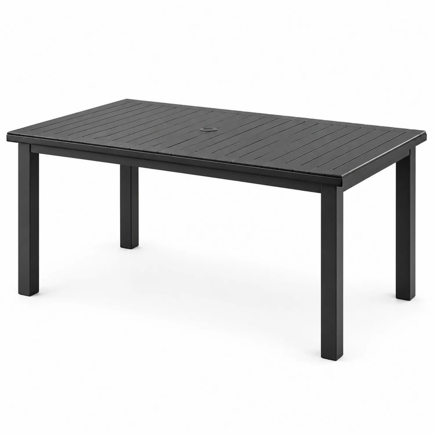 Rechteckiger Aluminium-Gartentisch Schwarz-Belleatelierco