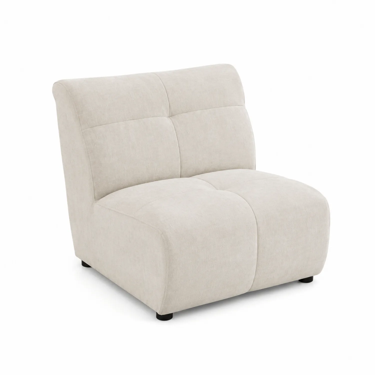 Poltrona Modulare in Tessuto Beige 80x85x80 cm-Casenvo