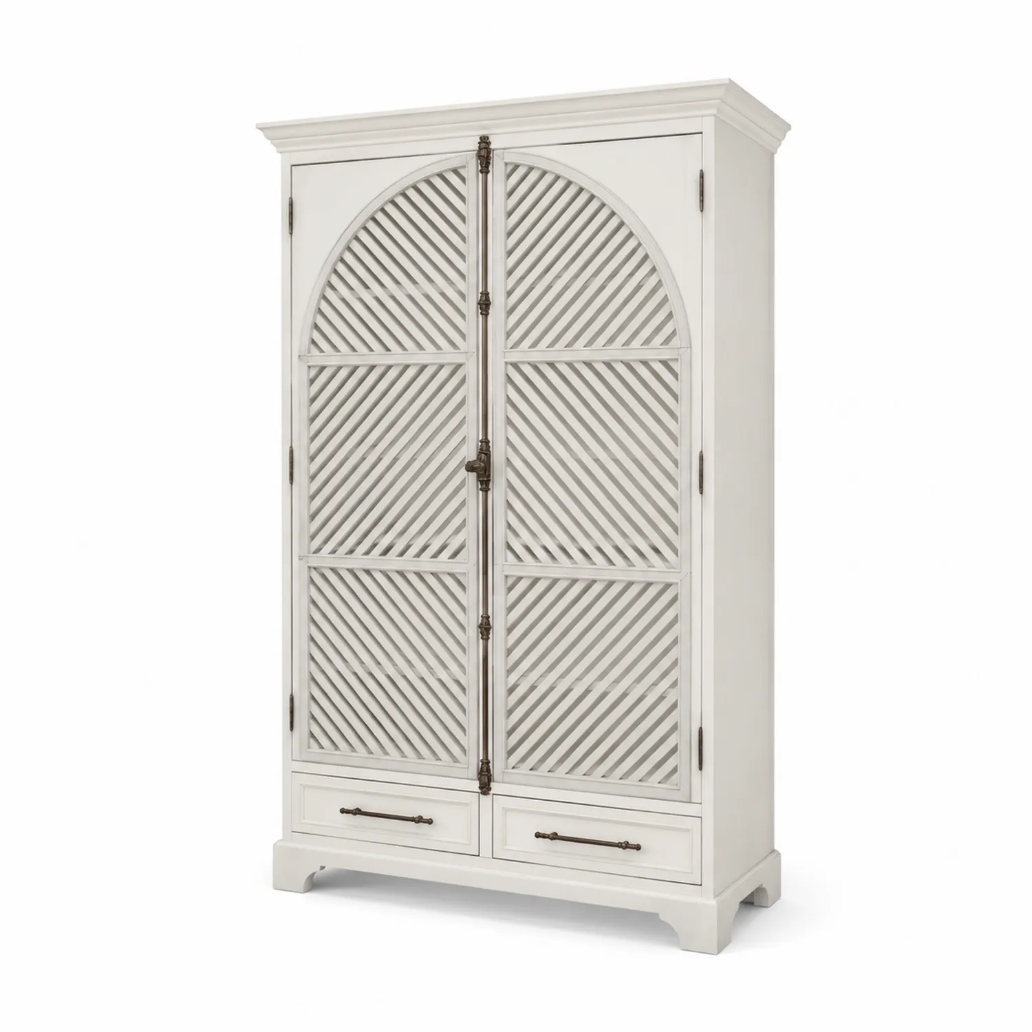 Armadio in legno con porte a persiana bianco-Casenvo