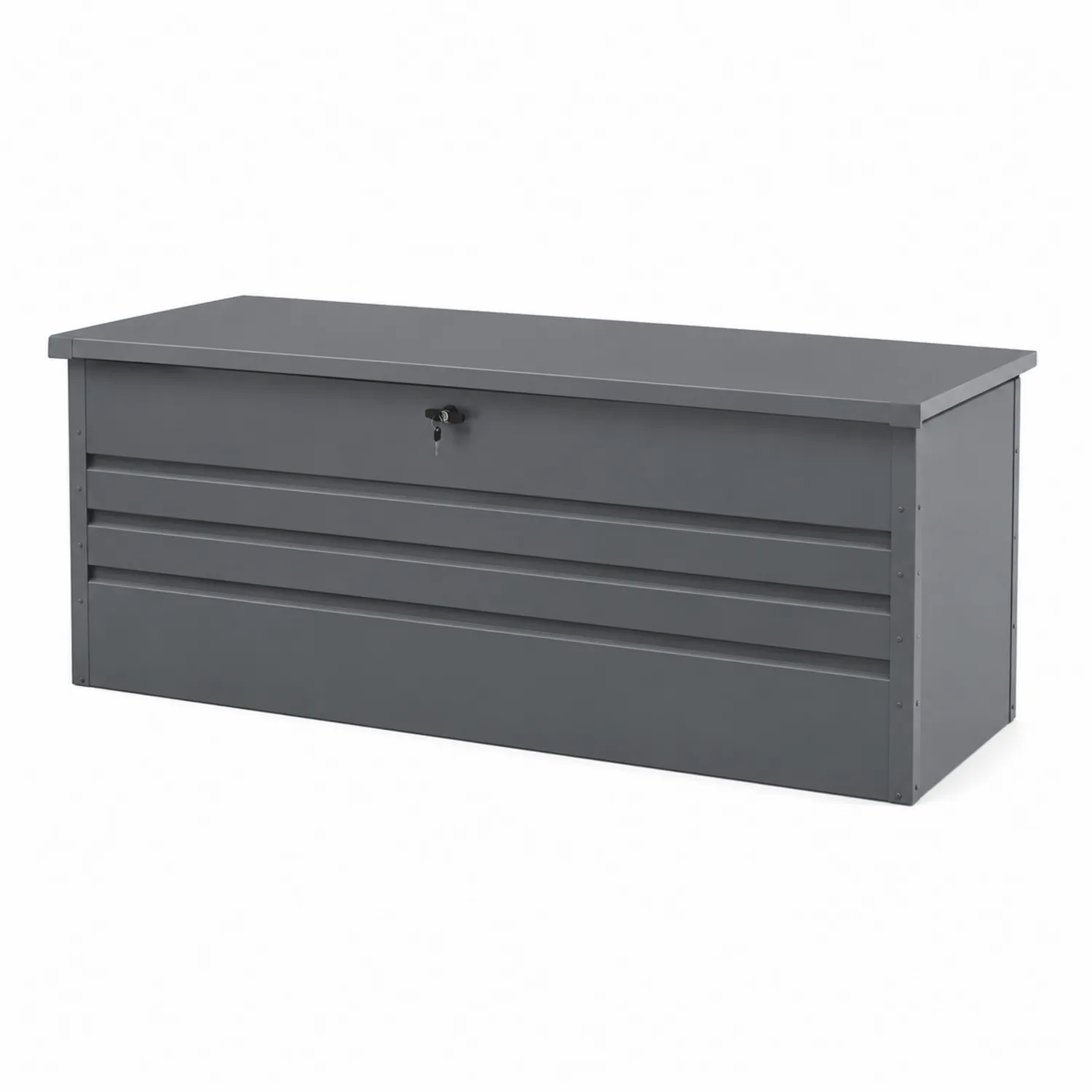 Cassapanca in Metallo Grigio con Serratura 120x50x50 cm-Casenvo