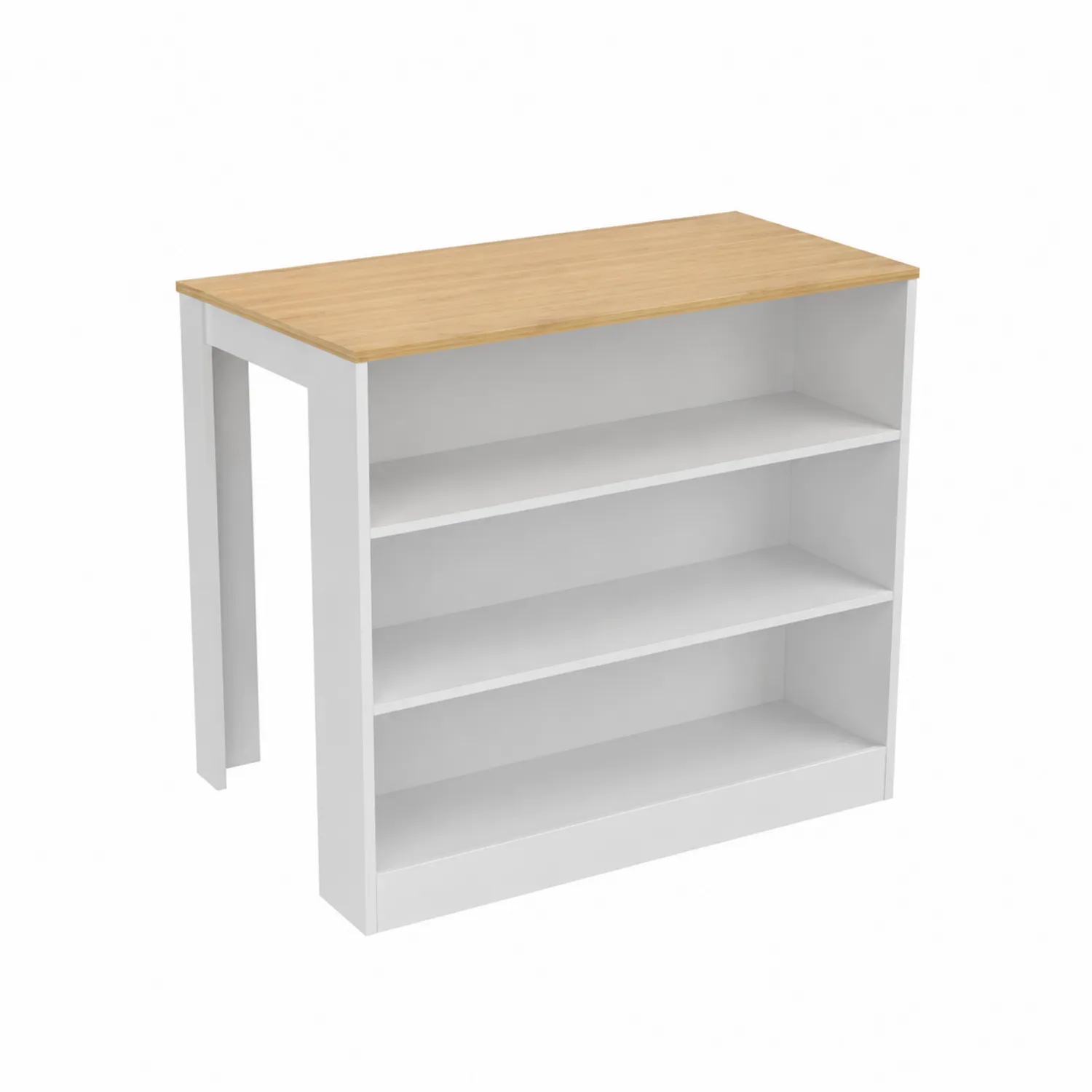 Isola cucina con ripiani in MDF e piano in legno-Casenvo