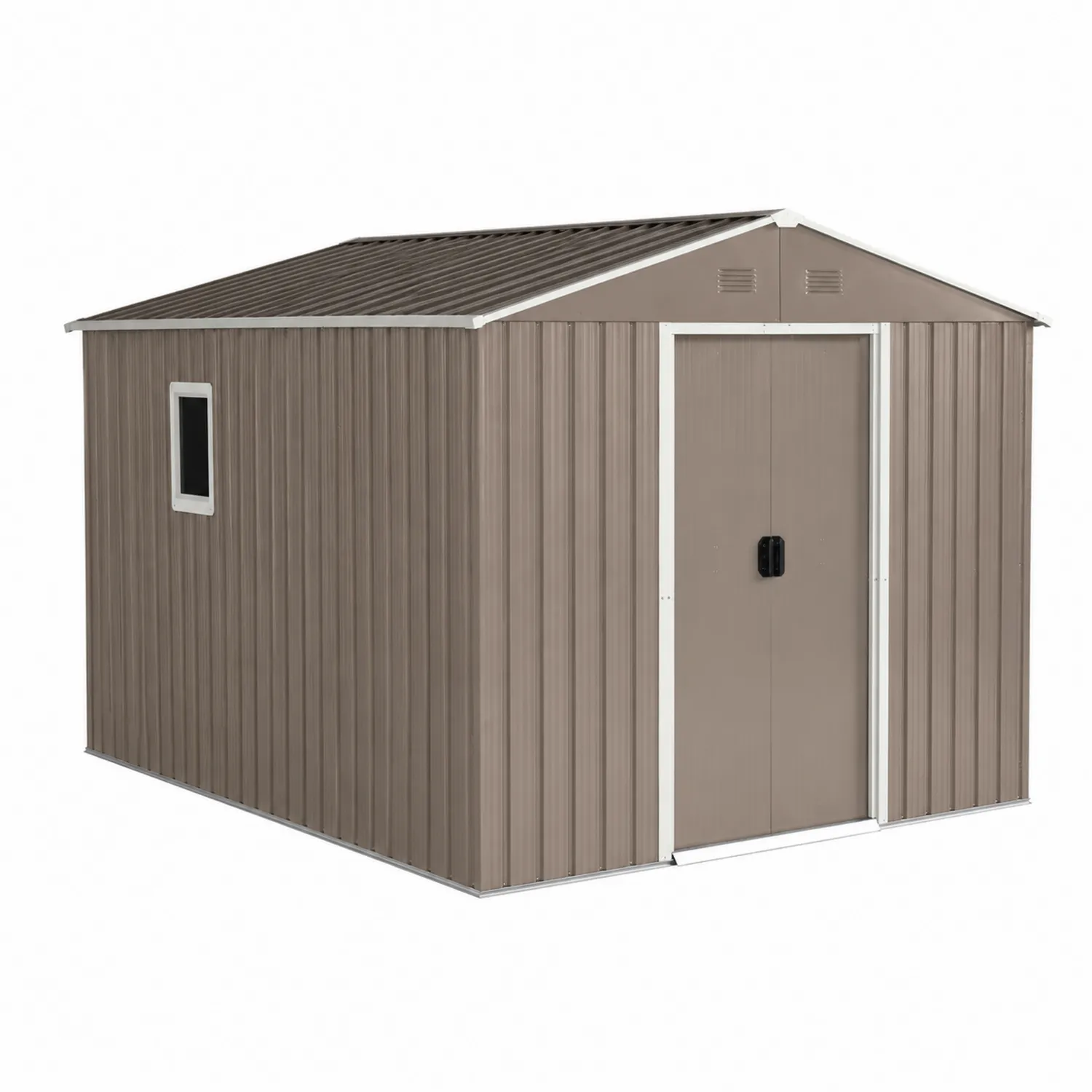 Capanno in metallo marrone con finestra 278x195x192 cm-Casenvo