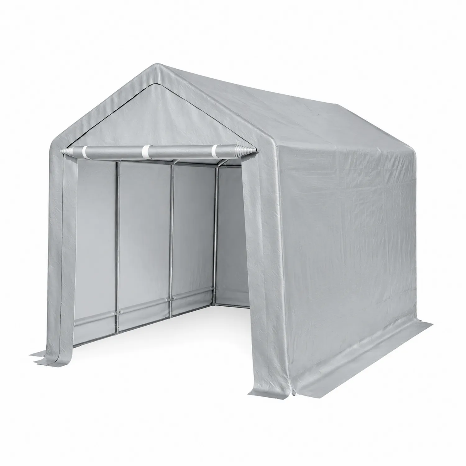 Capanno in Acciaio e Polietilene Impermeabile Grigio 3x2m-Casenvo