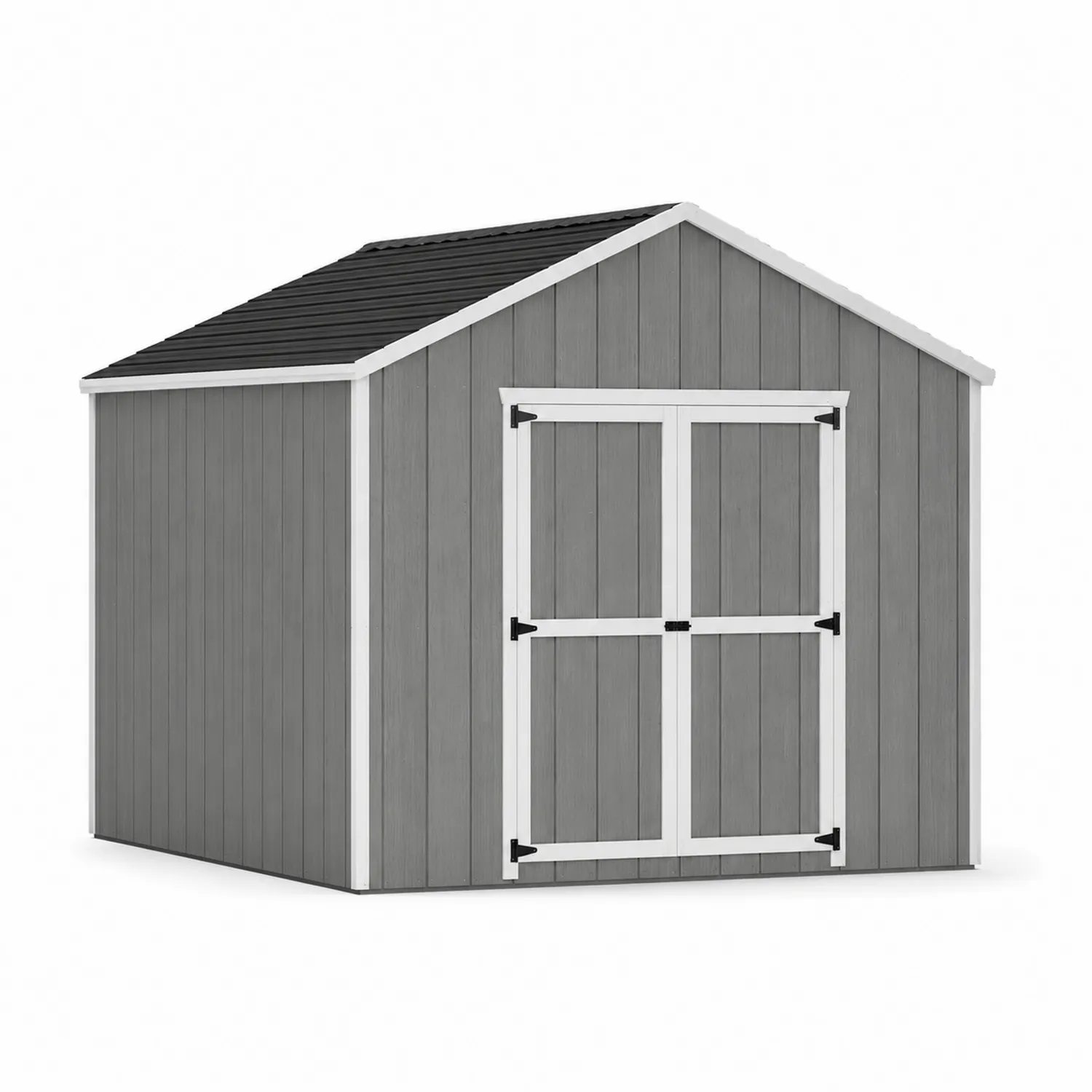 Gartenschuppen Holzoptik Grau Weiß Doppel-Drehtür 265x245x220 cm