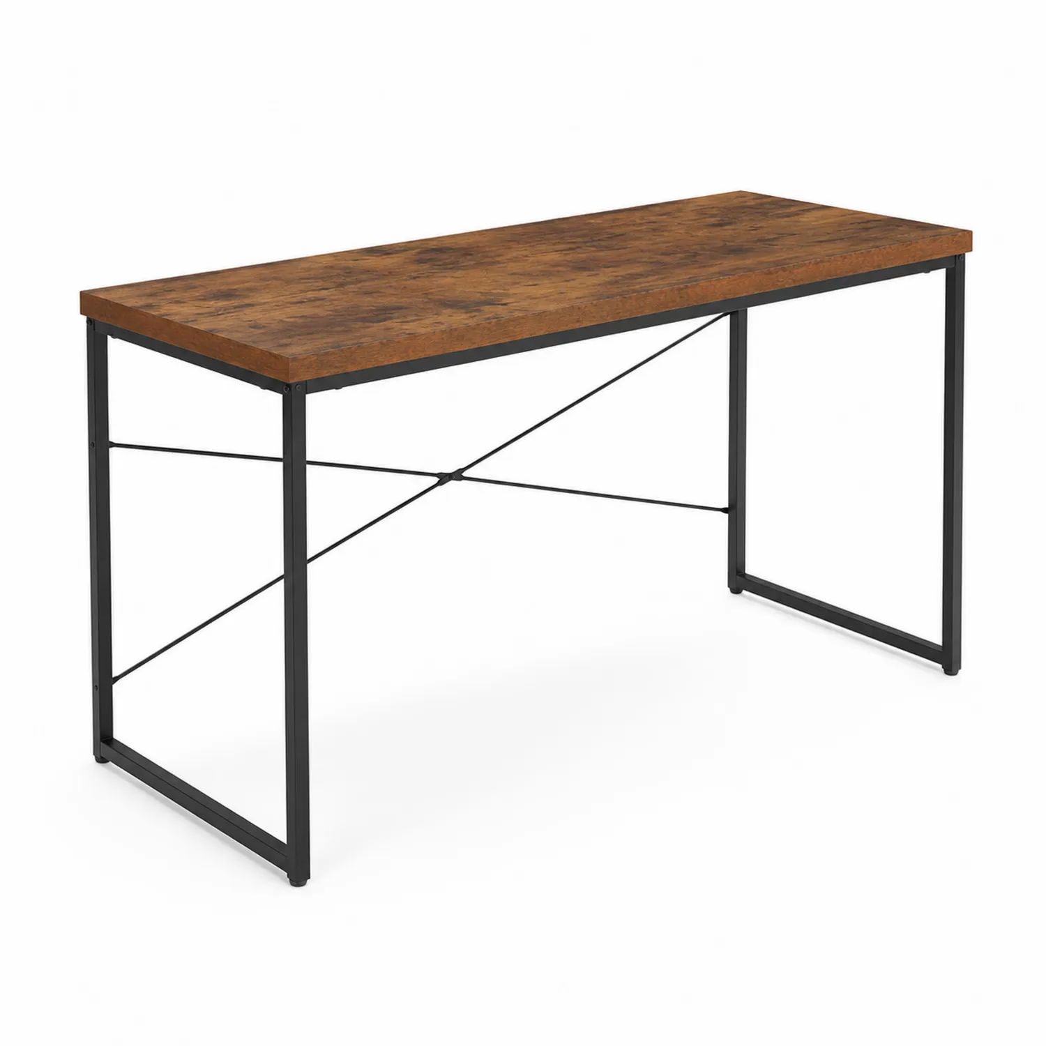 Schreibtisch Holz Metall Braun Schwarz 120x60x75 cm