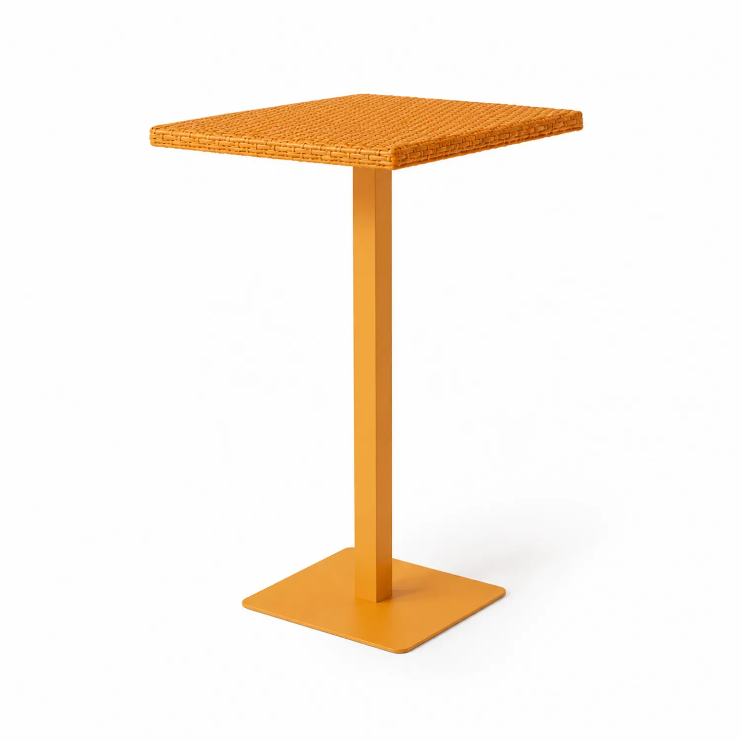 Quadratischer Bartisch Orange Rattan Aluminium 110cm