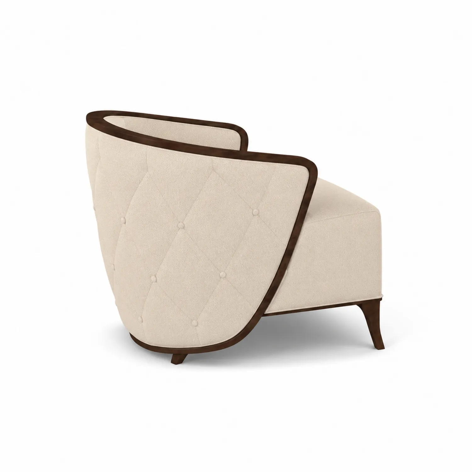 Polstersessel aus Baumwolle mit Holzrahmen Beige