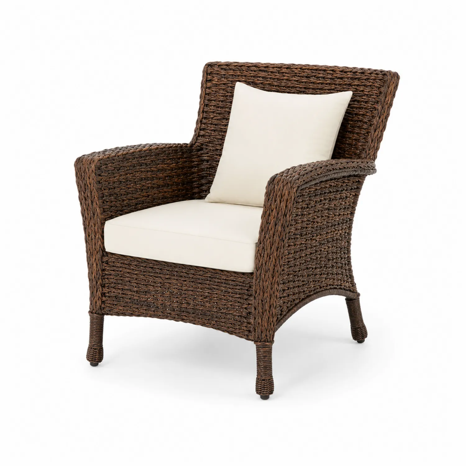 Outdoor-Polyrattan-Sessel Braun/Beige 75x83x85 cm