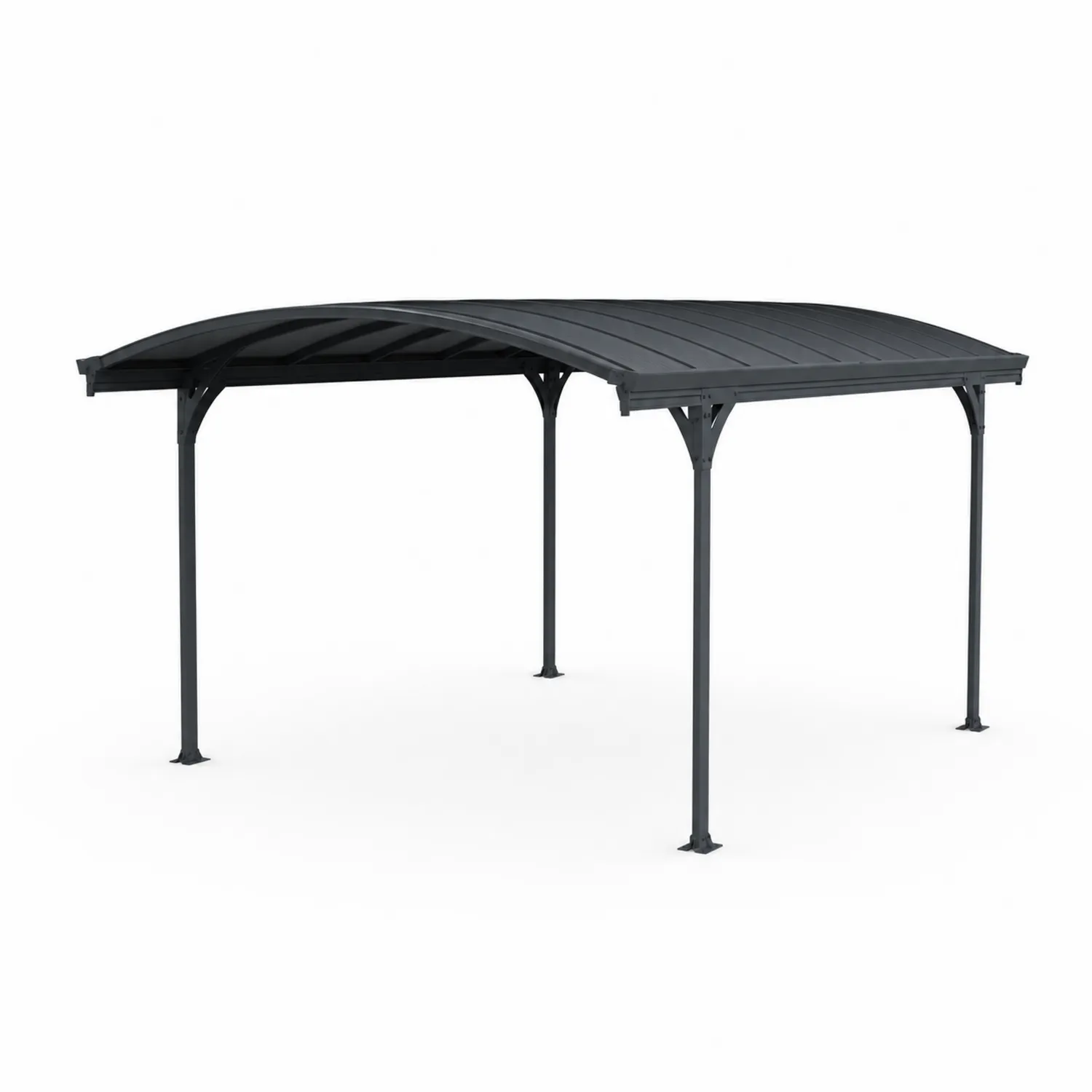 Carport Aluminium Polycarbonat Dunkelgrau 500x300 cm