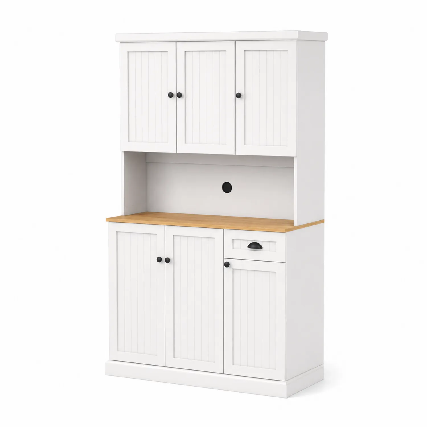 Küchenschrank Holz Weiß Eiche 180 cm