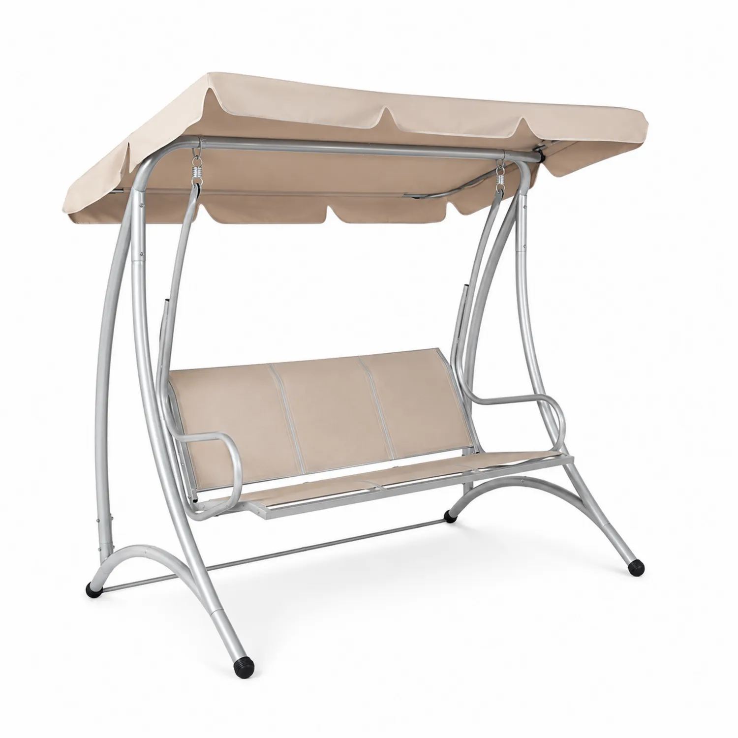 Terrassen-Schaukel Beige mit Polyester und Stahl
