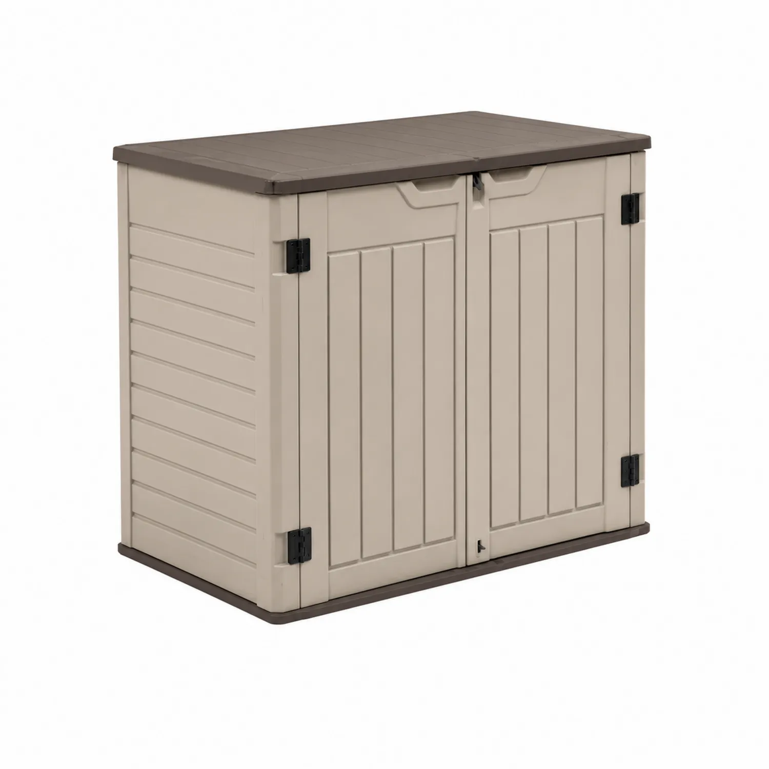 Kunststoff Aufbewahrungsbox Beige Rechteckig mit Doppeltür