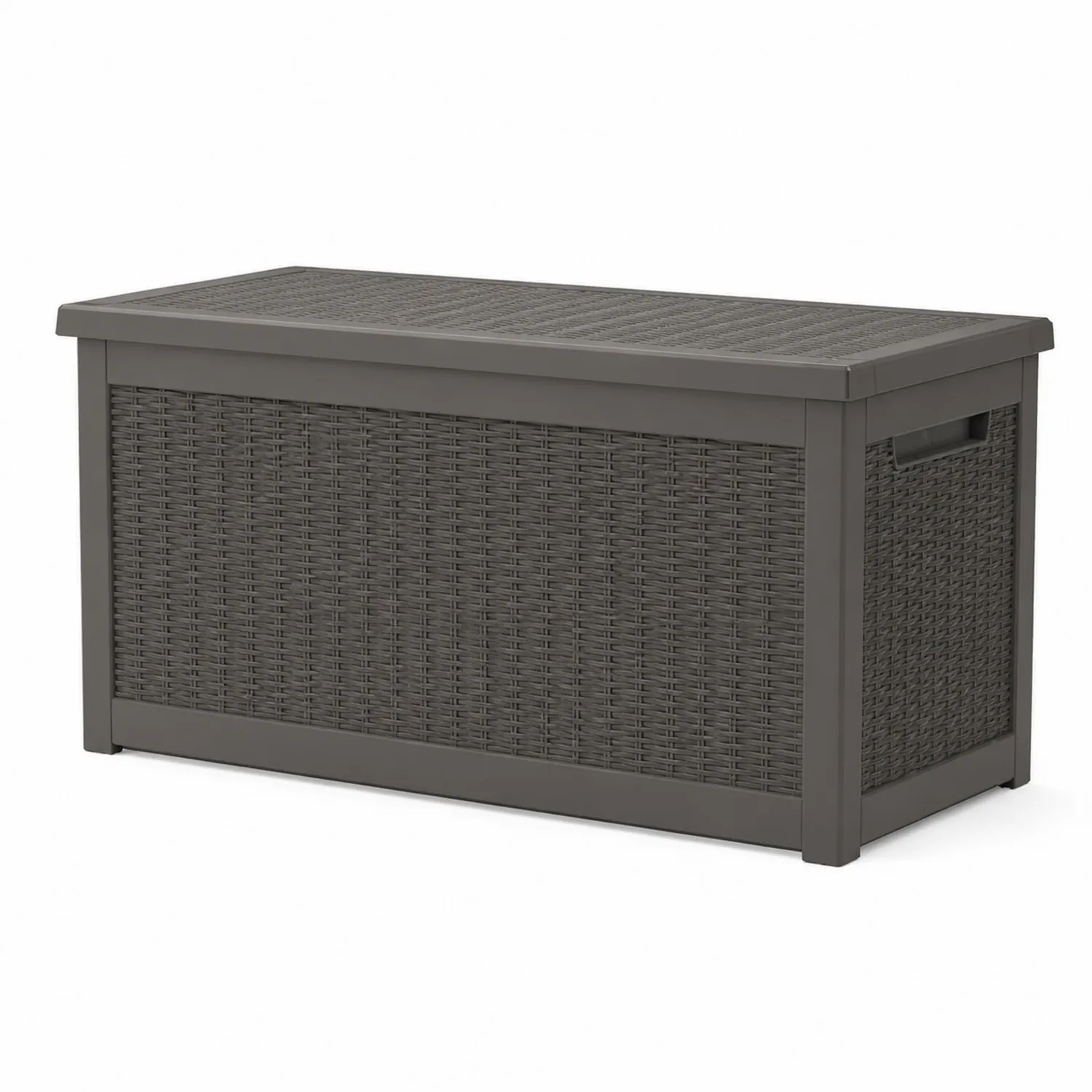 Kunststoff Aufbewahrungsbox Rattan-Look Grau 118x45x57 cm