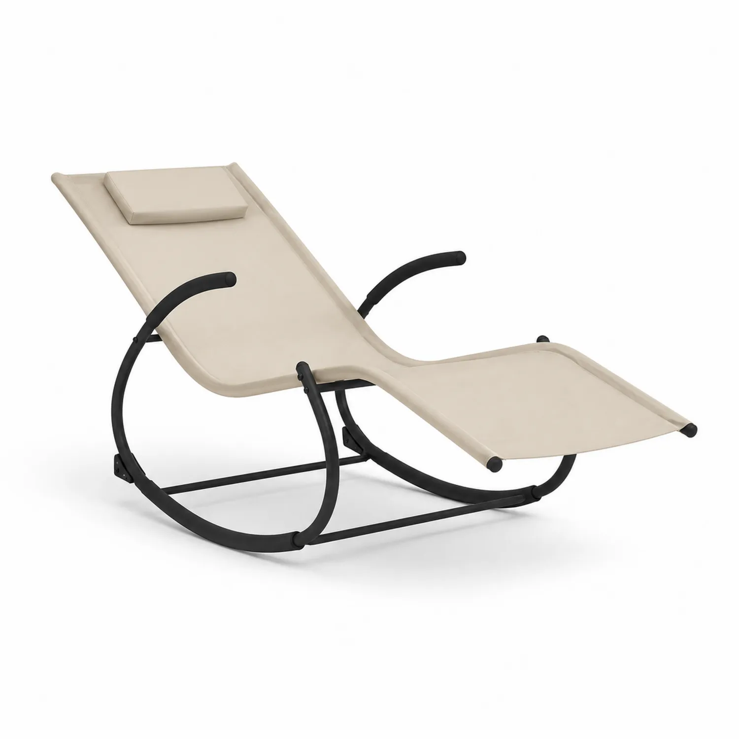 Outdoor-Schaukelstuhl Stahl Beige Textilgewebe