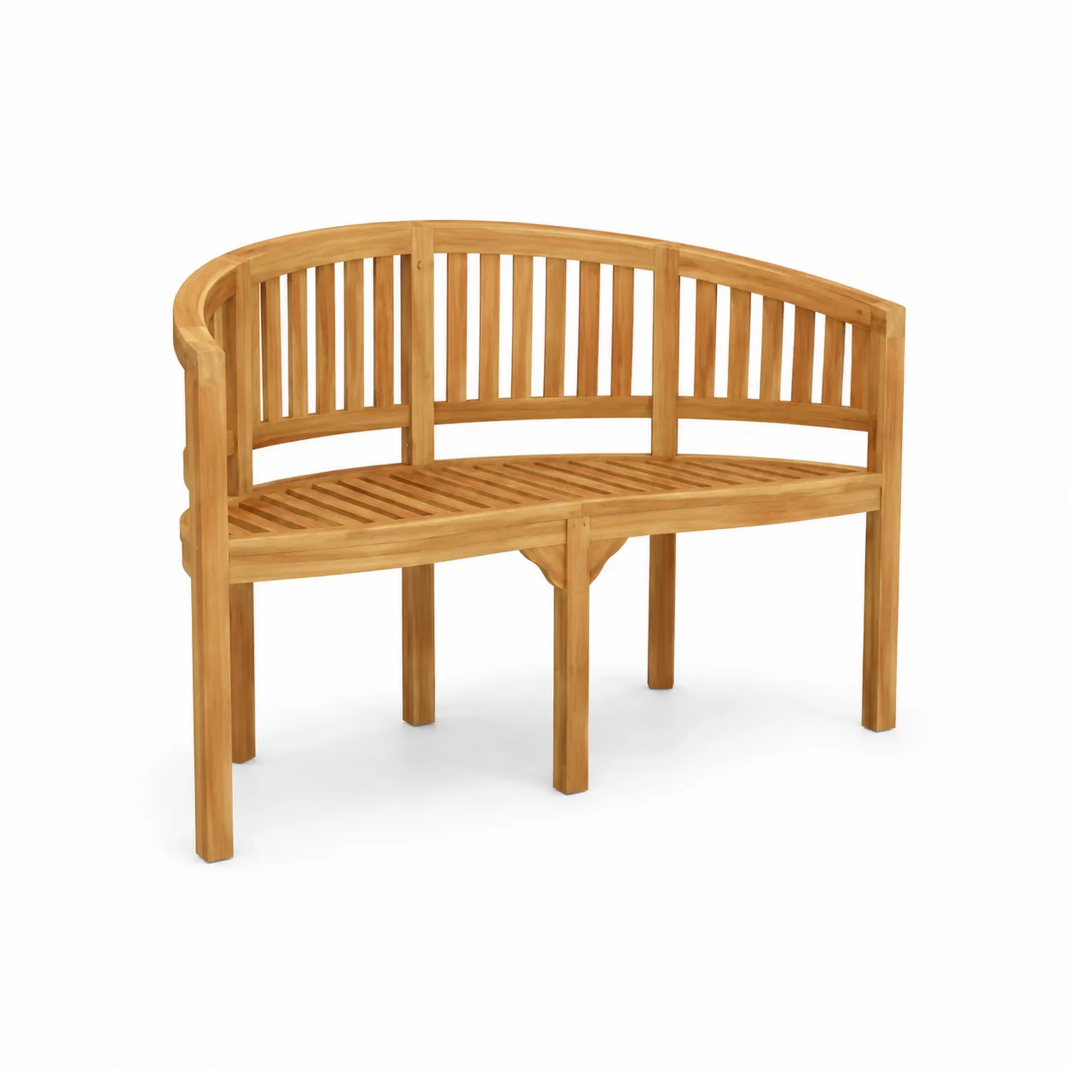 Gebogene Bank aus Teakholz 120 cm