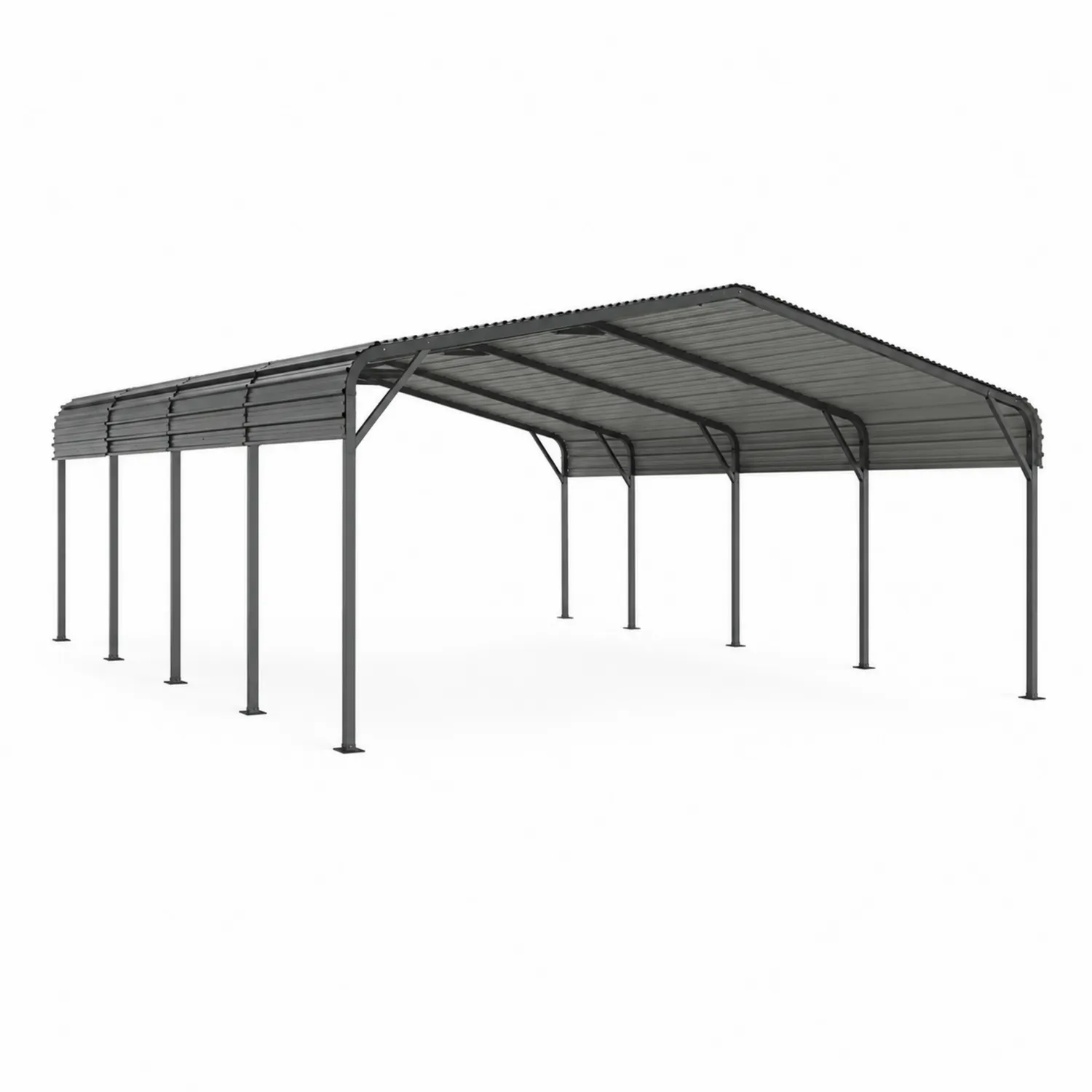 Carport aus Verzinktem Stahl Grau 6x12m