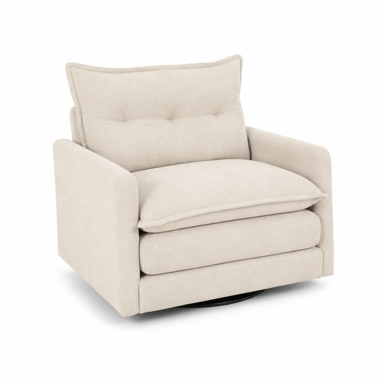 Drehsessel Stoff Beige 90x85x95 cm