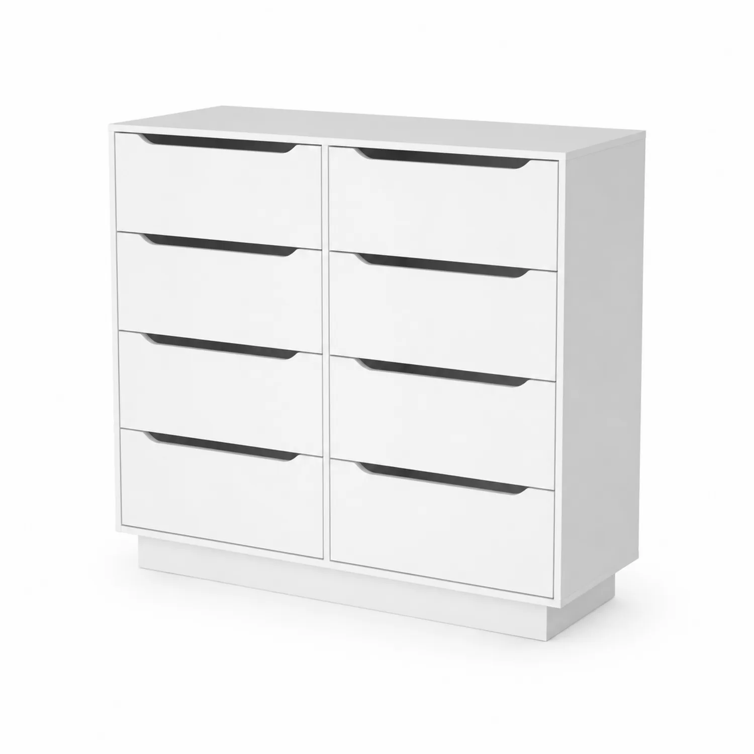 Weiße MDF-Kommode mit 8 Schubladen