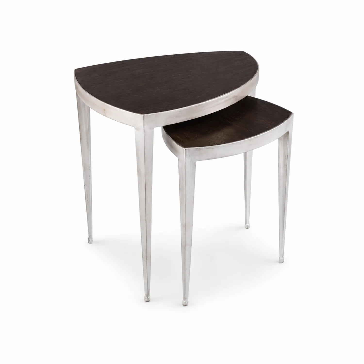 2-teiliges Setztisch-Set mit Eschenholzplatte und Aluminiumgestell