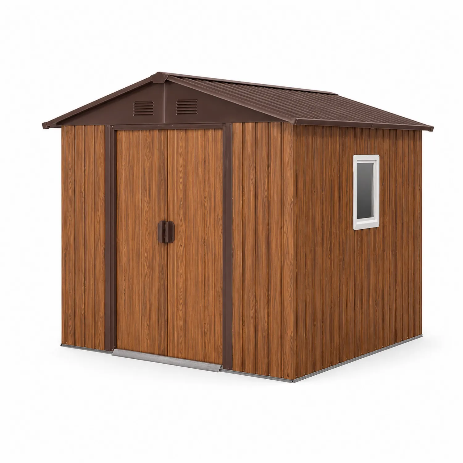 Metall-Gartenschuppen mit Fenster 210x130x185cm Braun