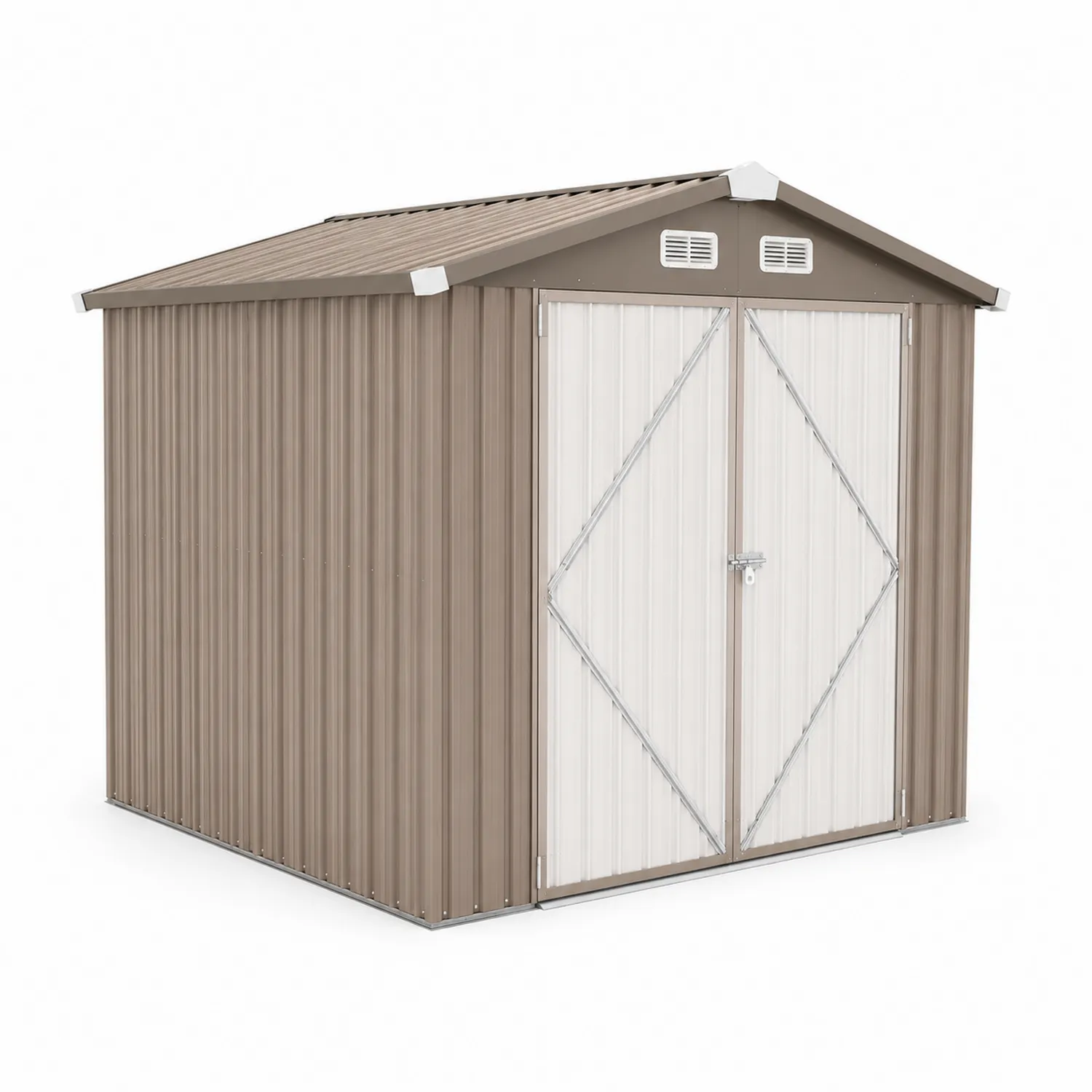 Metallschuppen Braun Beige Stahl 213x127x185 cm