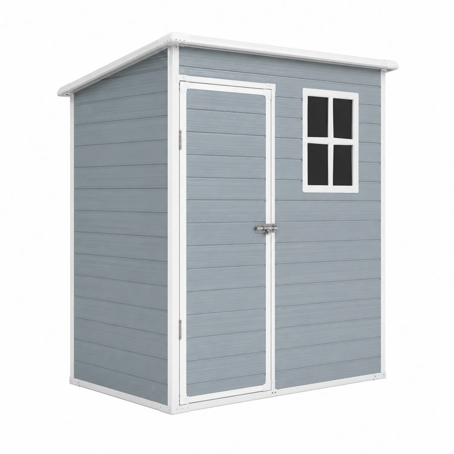 Garten Lagerschuppen Kunststoff Holzoptik Grau 200x130x210 cm