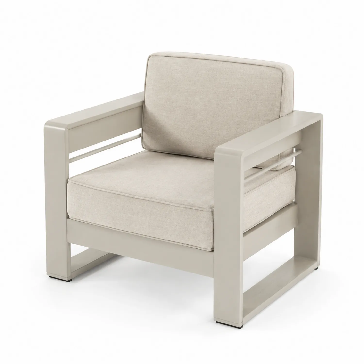 Outdoor-Clubsessel Aluminium Polyester Beige
