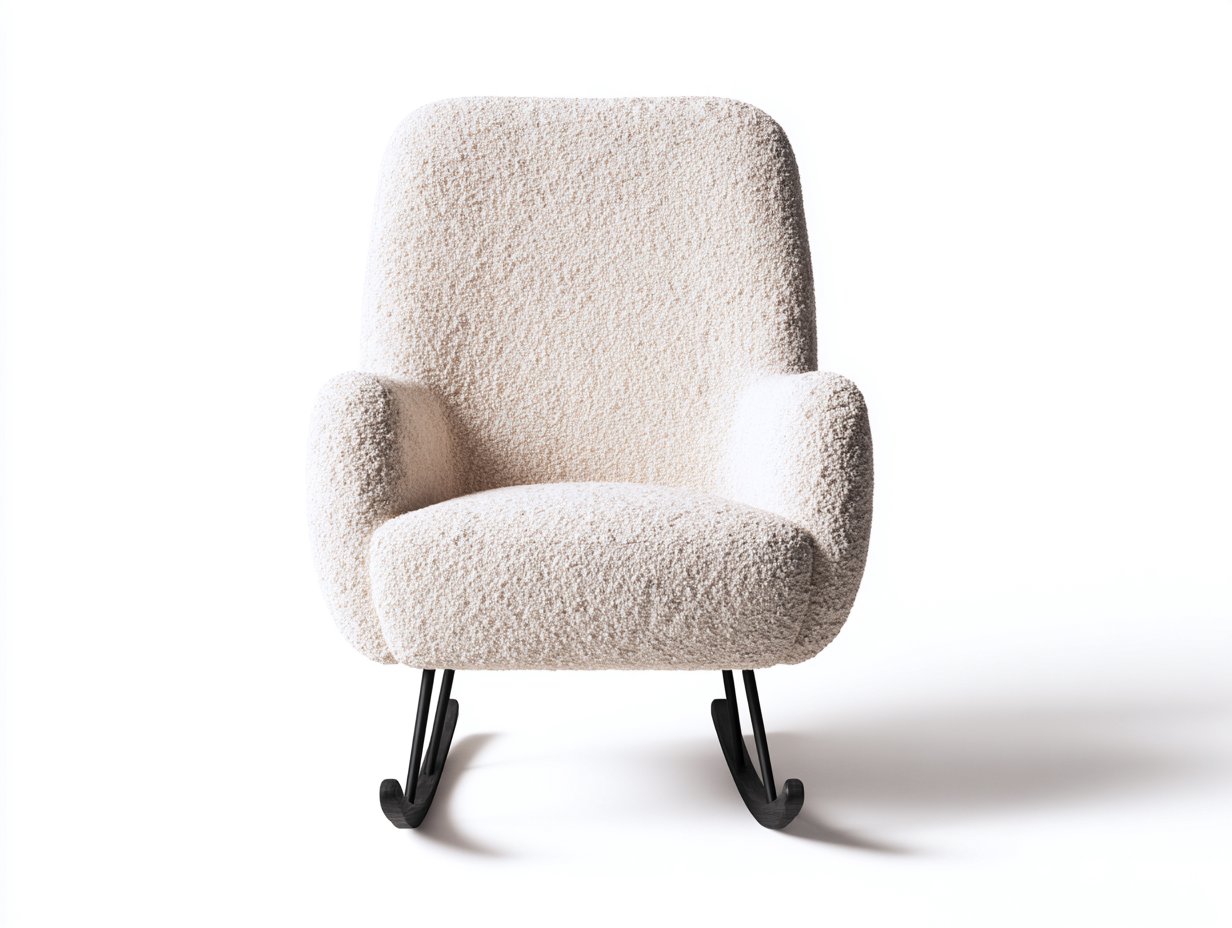 Schaukelstühle Stoff 80x90x100 cm - Beige-Schwarz - Modernes Design - geeignet für Wohnzimmer-Havenuply