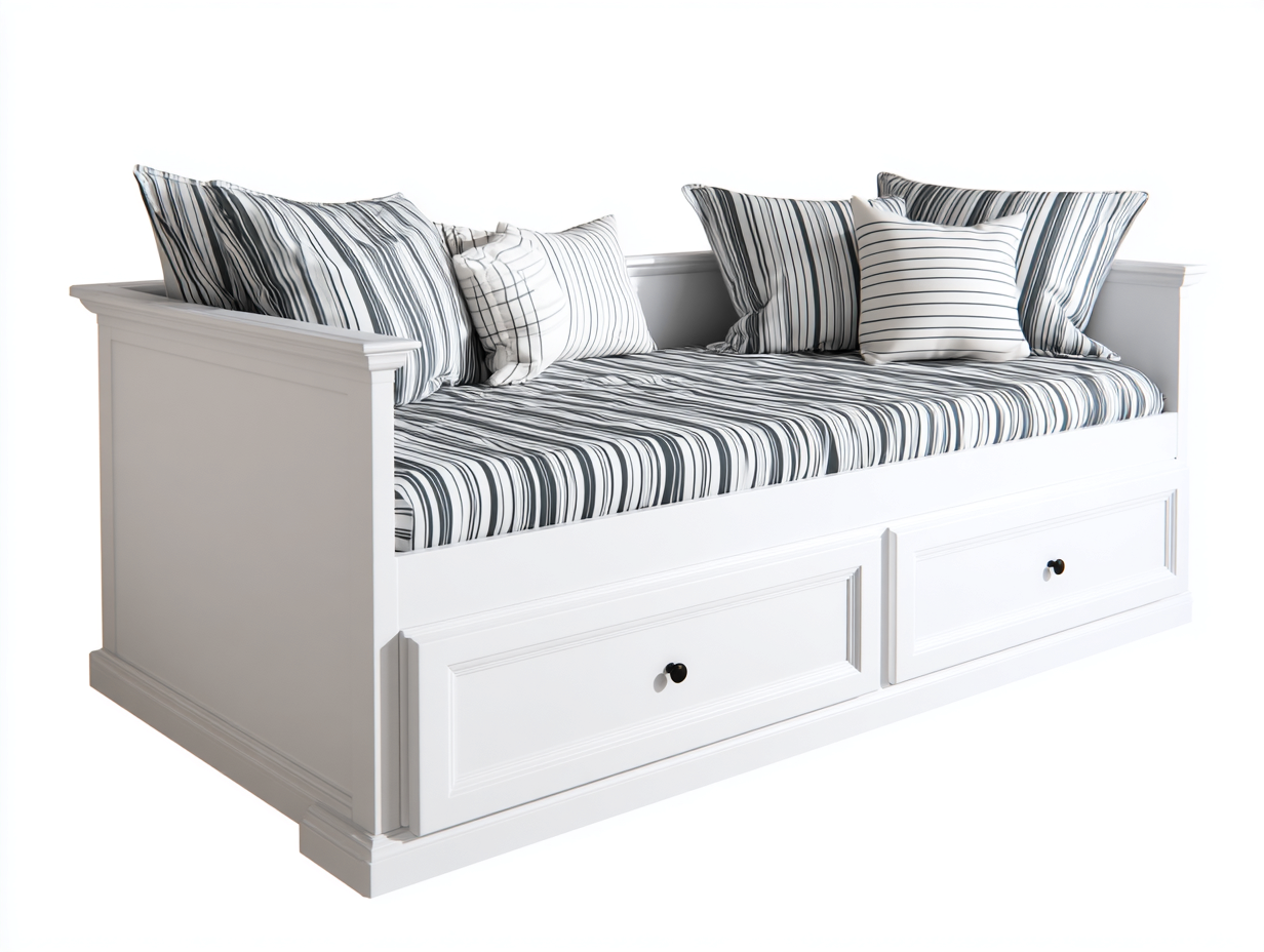 Schlafsofa Holz Stoff 200x90x85 cm Weiß - Modernes Design-Havenuply