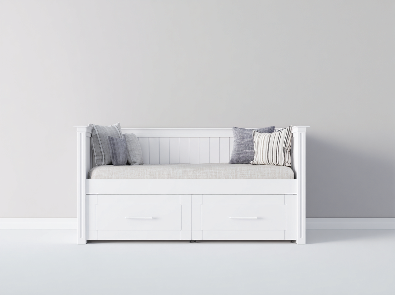 Schlafsofa Holz 200x90x85 cm - Weiß - Modernes Design - geeignet für Schlafzimmer-Havenuply