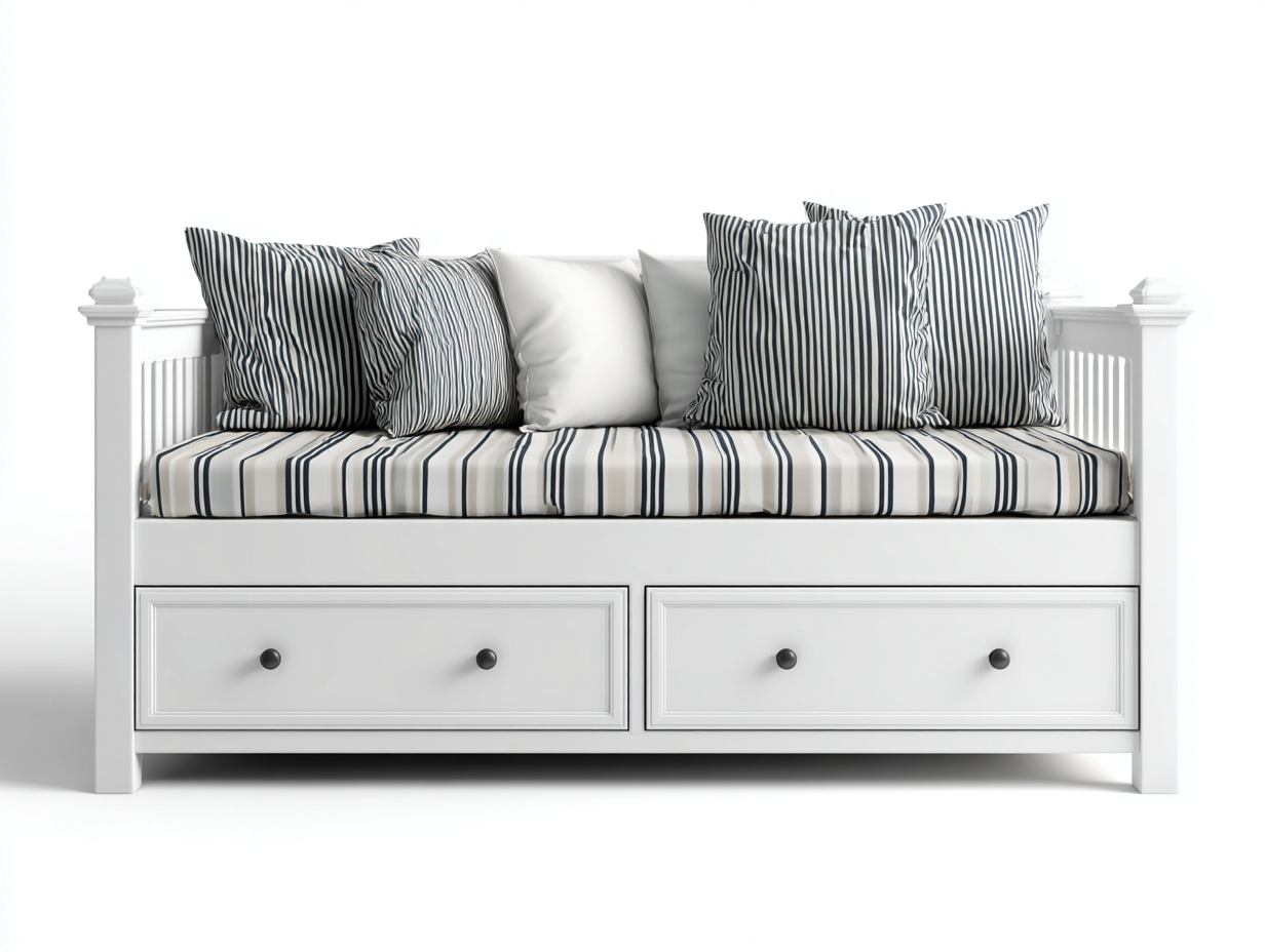 Schlafsofa Holz 200x90x85 cm - Weiß - Klassisches Design - geeignet für Schlafzimmer-Havenuply