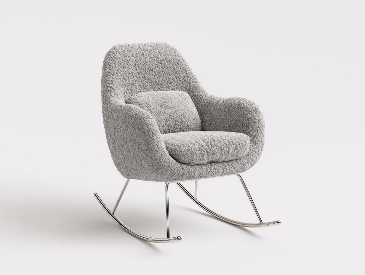 Schaukelstühle Metall Stoff 88x75x98 cm Grau - Modernes Komfortdesign-Havenuply