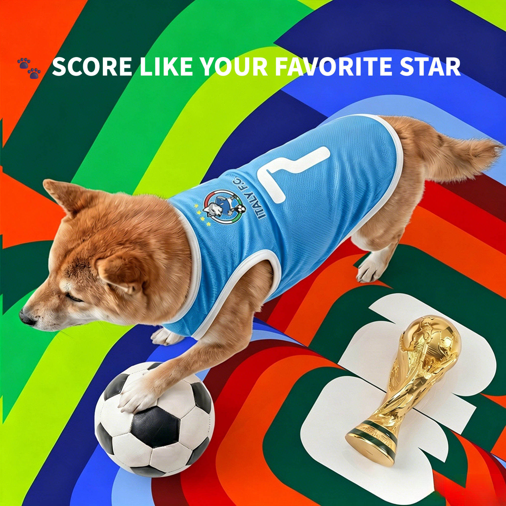 2026 World Cup Pet Soccer Jersey for Dogs & Cats, All Sizes