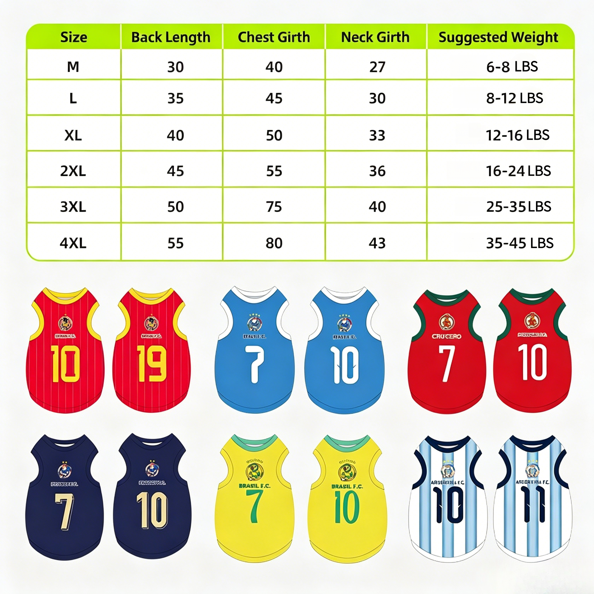 2026 World Cup Pet Soccer Jersey for Dogs & Cats, All Sizes
