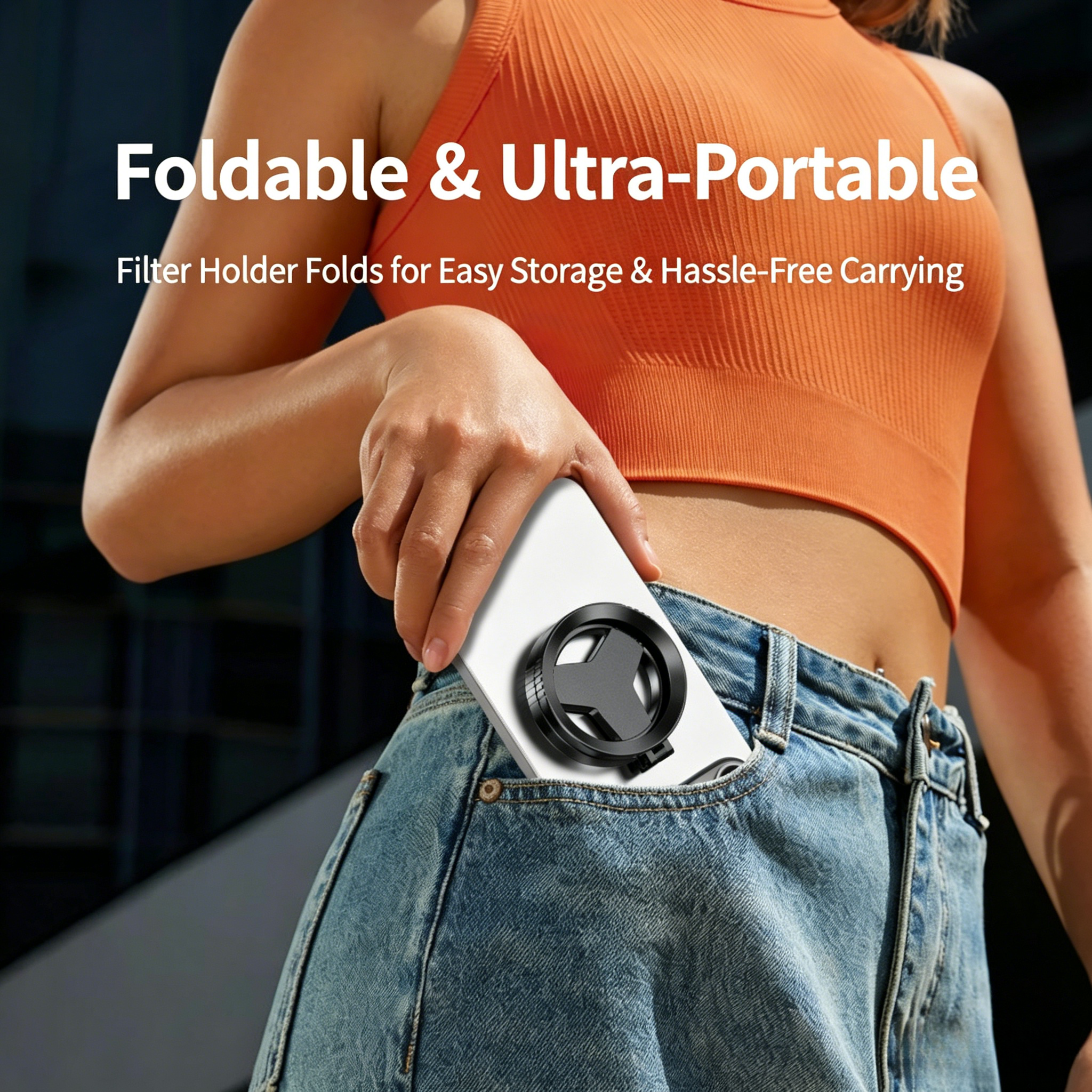 Professional 52MM Magnetic Foldable Phone CPL Filter