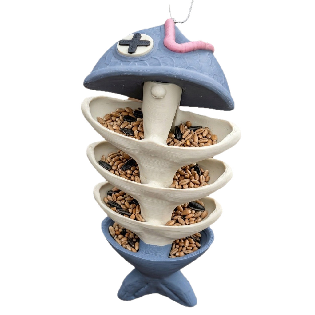 Quirky Fish Bone Hanging Bird Feeder – Add Fun to Your Garden