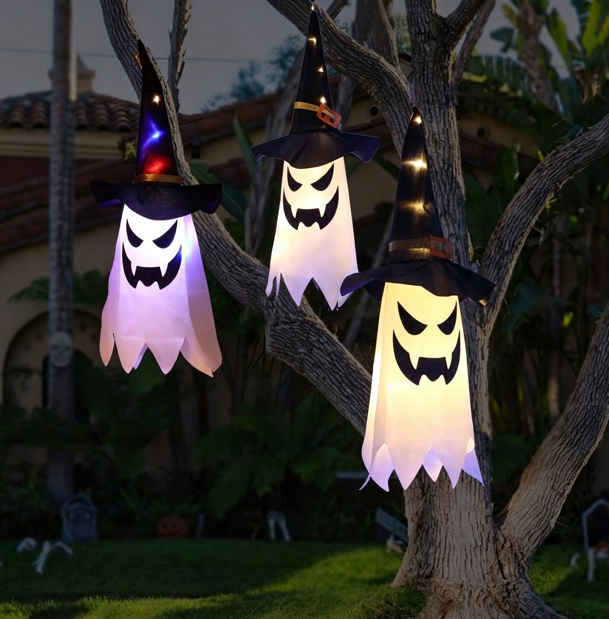 Floating Glowing Ghosts, Instant Halloween Spooky Vibe