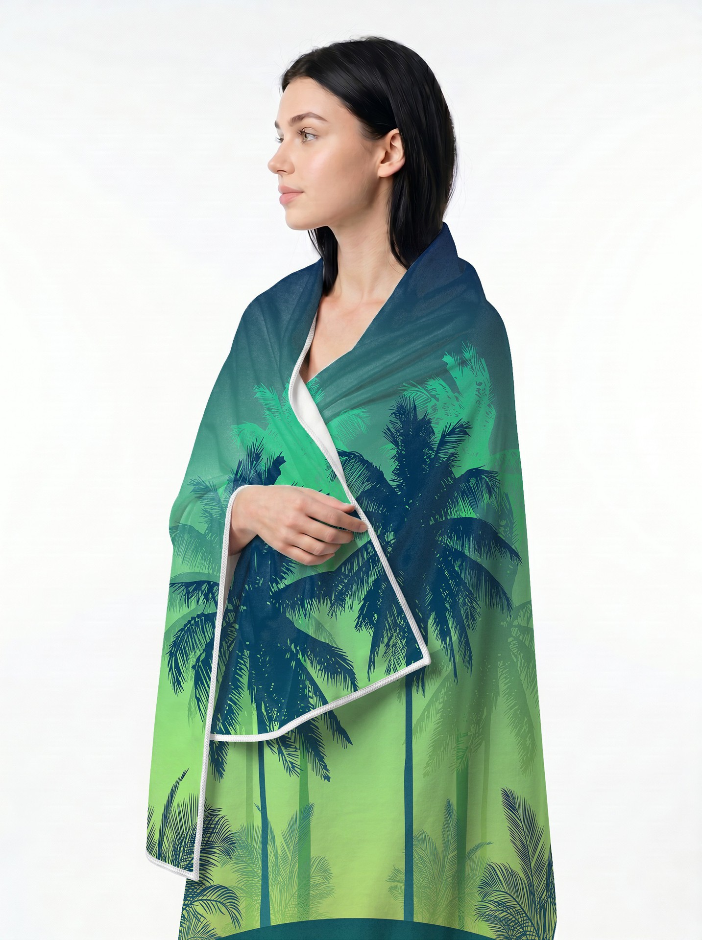 2-IN-1 Foldable Beach Towel Drawstring Backpack