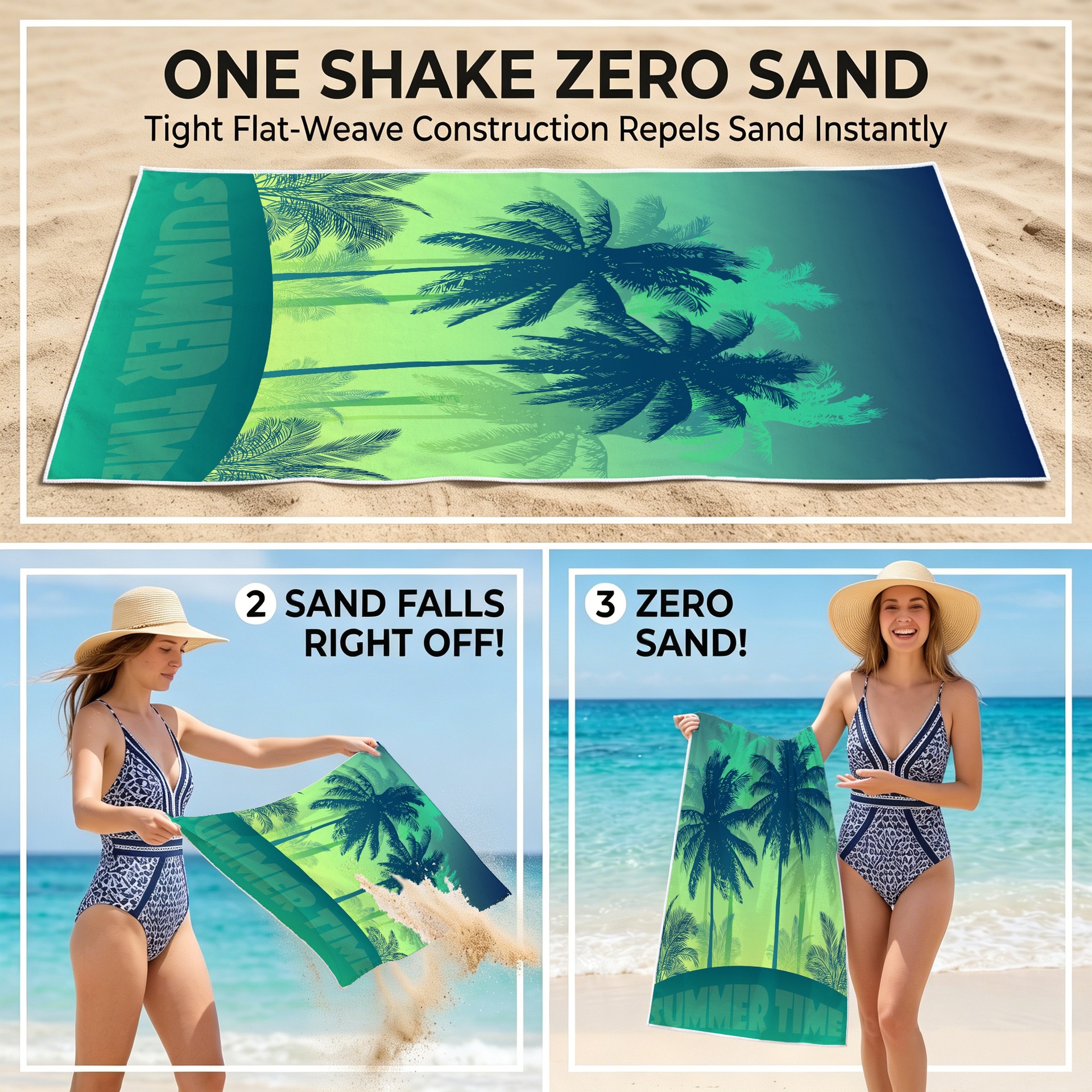 2-IN-1 Foldable Beach Towel Drawstring Backpack