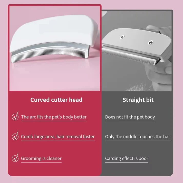 V-Tooth Deshedding Comb for Pets-purrpetclean
