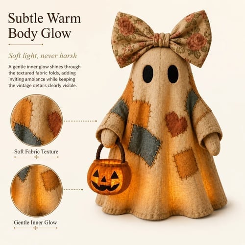 🔥🎁[Halloween Gifts]Lighted Vintage Patchwork Ghost - Buy 3 Get Free Shipping