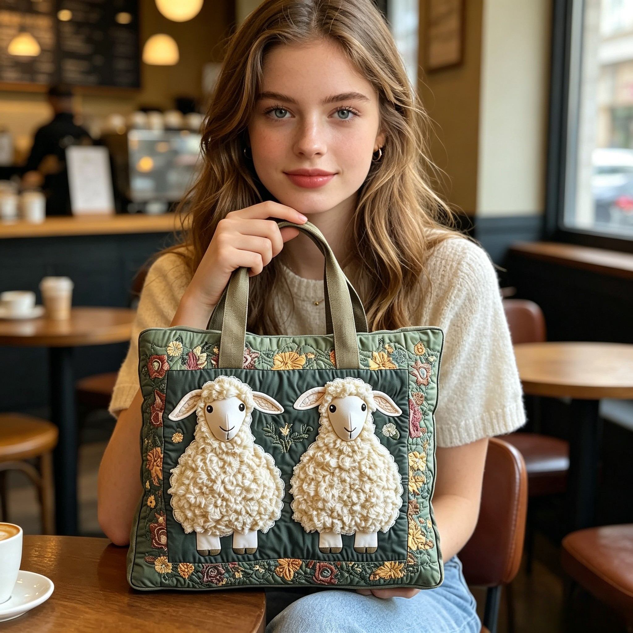 3D Fluffy Sheep Cottagecore Quilt Tote 🐏（🎁Limited edition）
