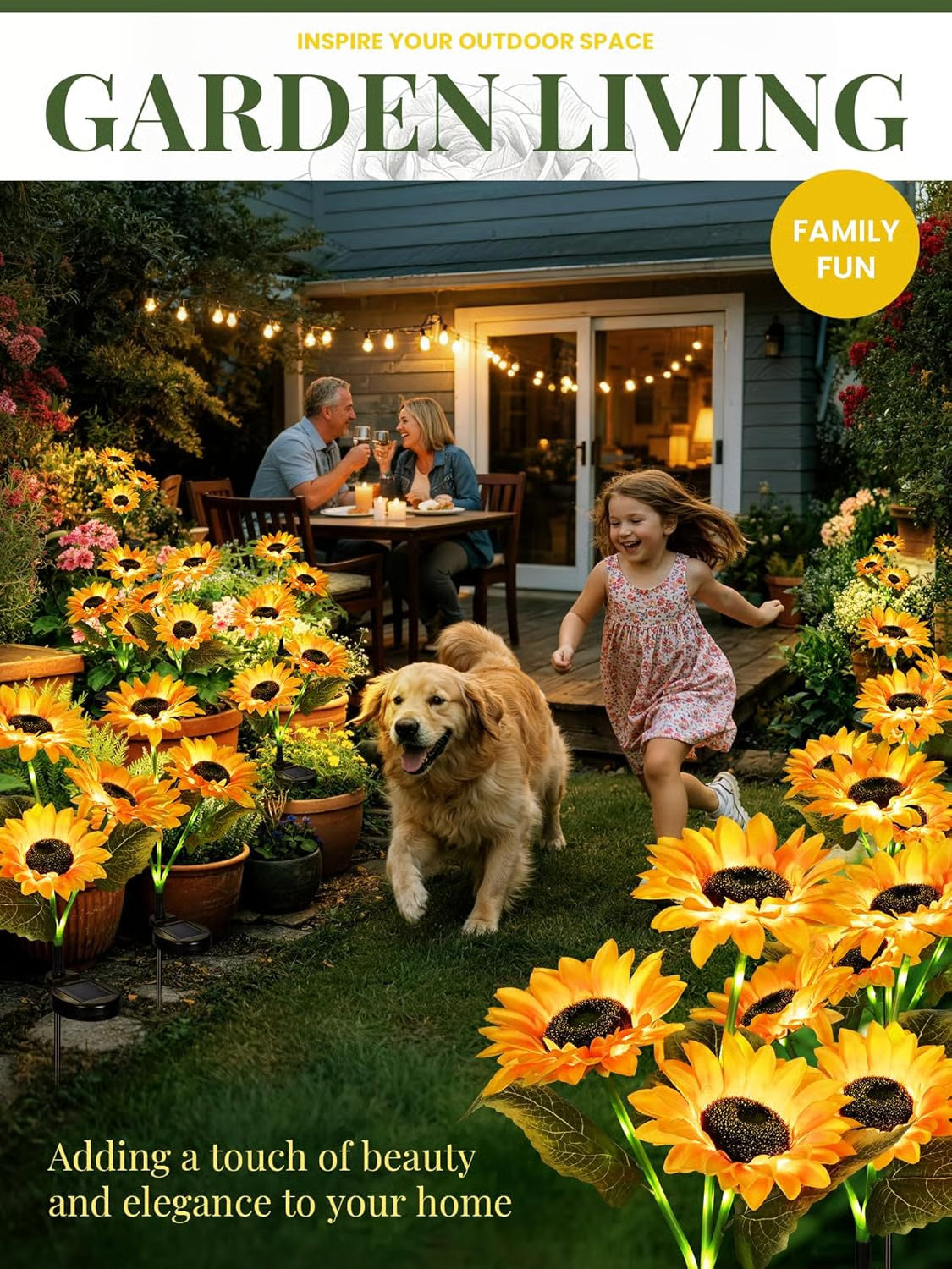 ⏰Solar Sunflower Garden Stake Lights 🌻 | Waterproof 🌧️ | No Wiring💡