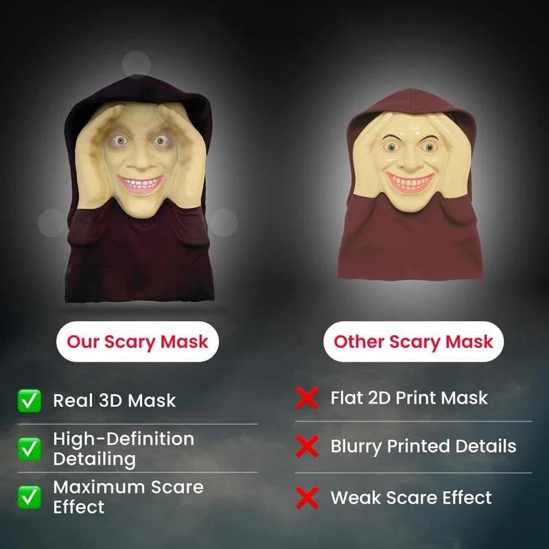👀 Creepy Realistic Mask for Halloween Jump Scares & Window Pranks