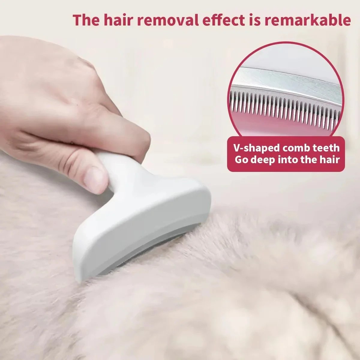 V-Tooth Deshedding Comb for Pets-purrpetclean