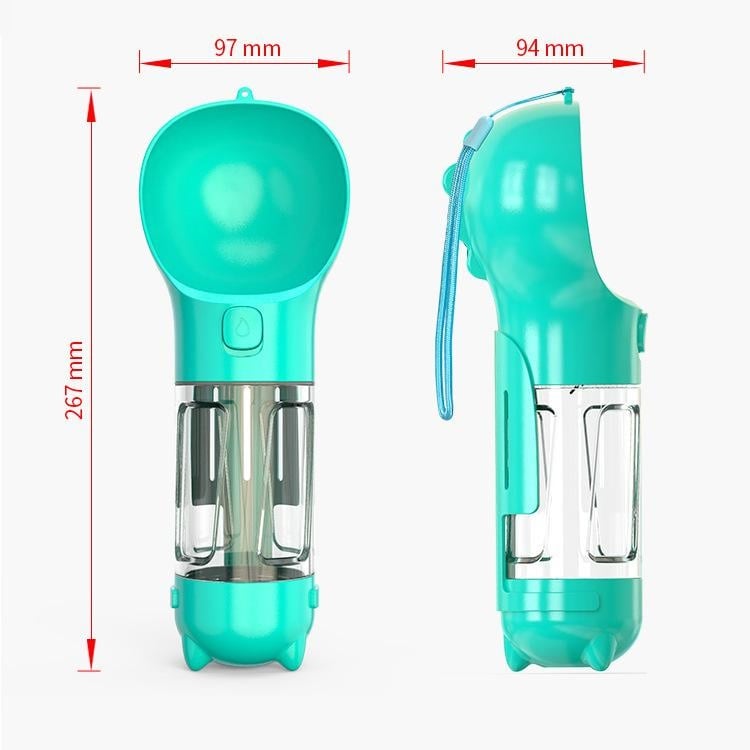 🐶5 in 1 Dog Water Bottle Summer Dogs Pets ABS Portable Drinking Feeder Bowl with Food Container and Poop Bag Dispenser-purrpetclean