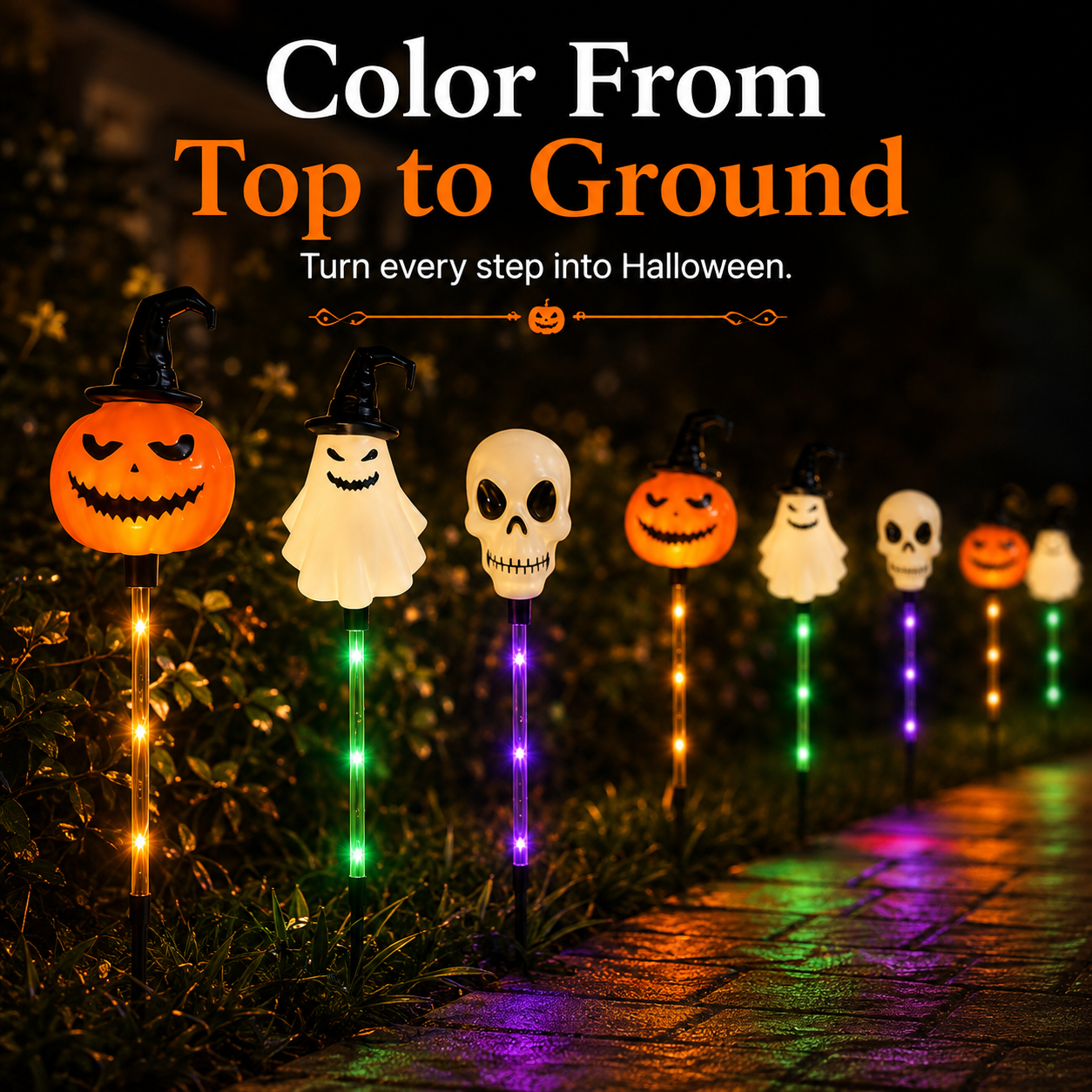 🔥LAST DAY! Early Bird 50% OFF | 🎃Solar Halloween Pathway Stake Lights with Pumpkins, Ghosts & Skulls 👻