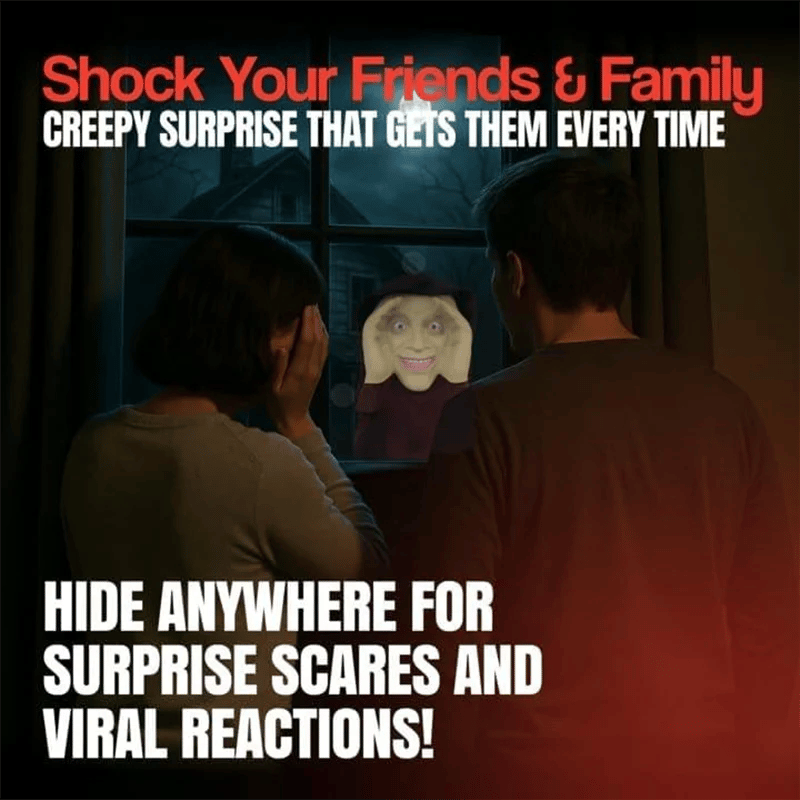 👀 Creepy Realistic Mask for Halloween Jump Scares & Window Pranks
