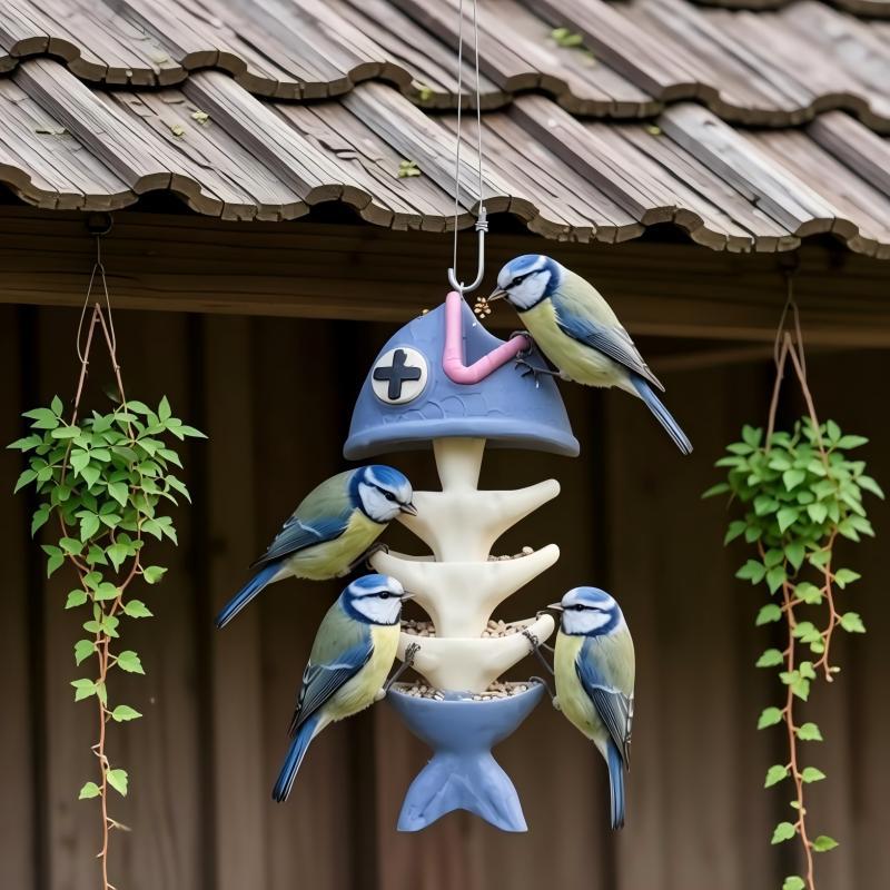 Quirky Fish Bone Hanging Bird Feeder – Add Fun to Your Garden